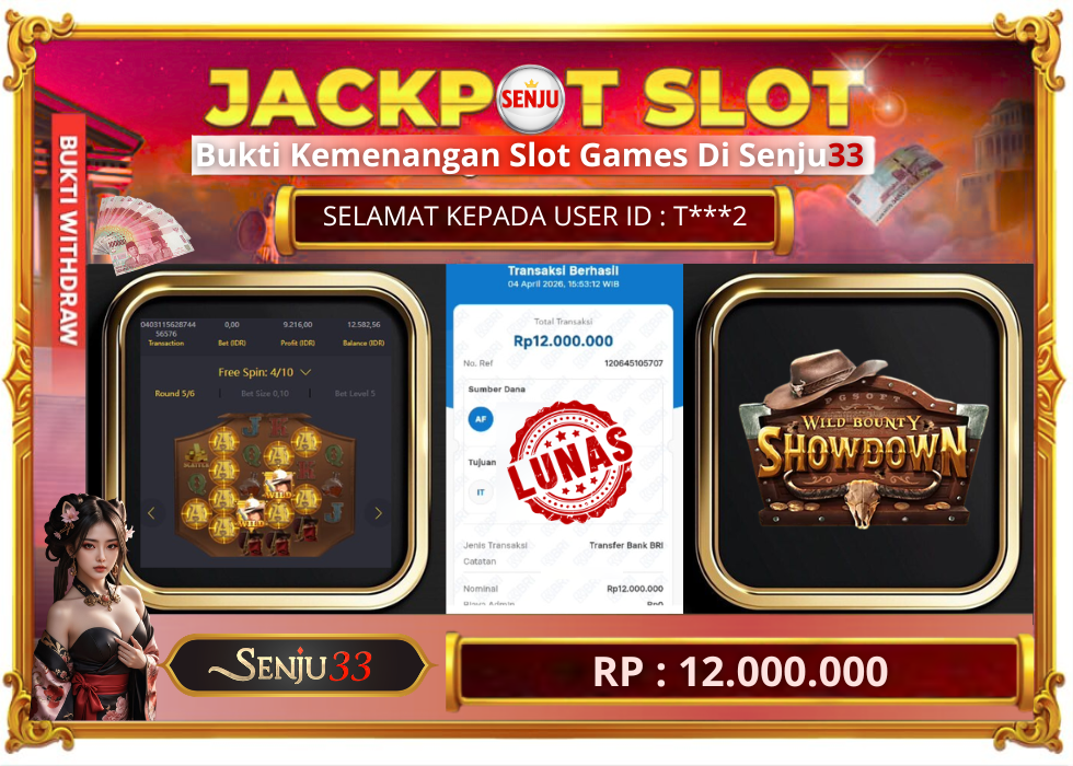 🎰 SENJU33 JACKPOT SLOT Rp. 12.000.000 LUNAS 🎉