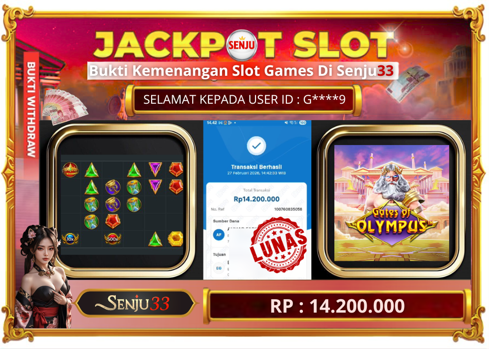 🎰 SENJU33 JACKPOT SLOT Rp. 14.200.000 LUNAS 🎉