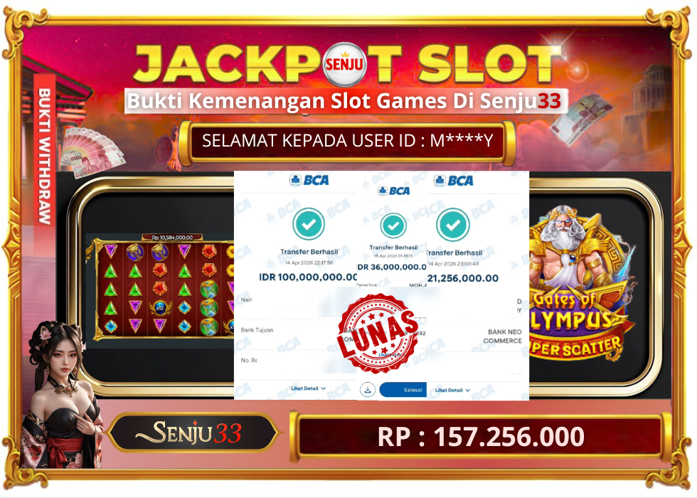 🎰 SENJU33 JACKPOT SLOT Rp. 157.256.000 LUNAS 🎉
