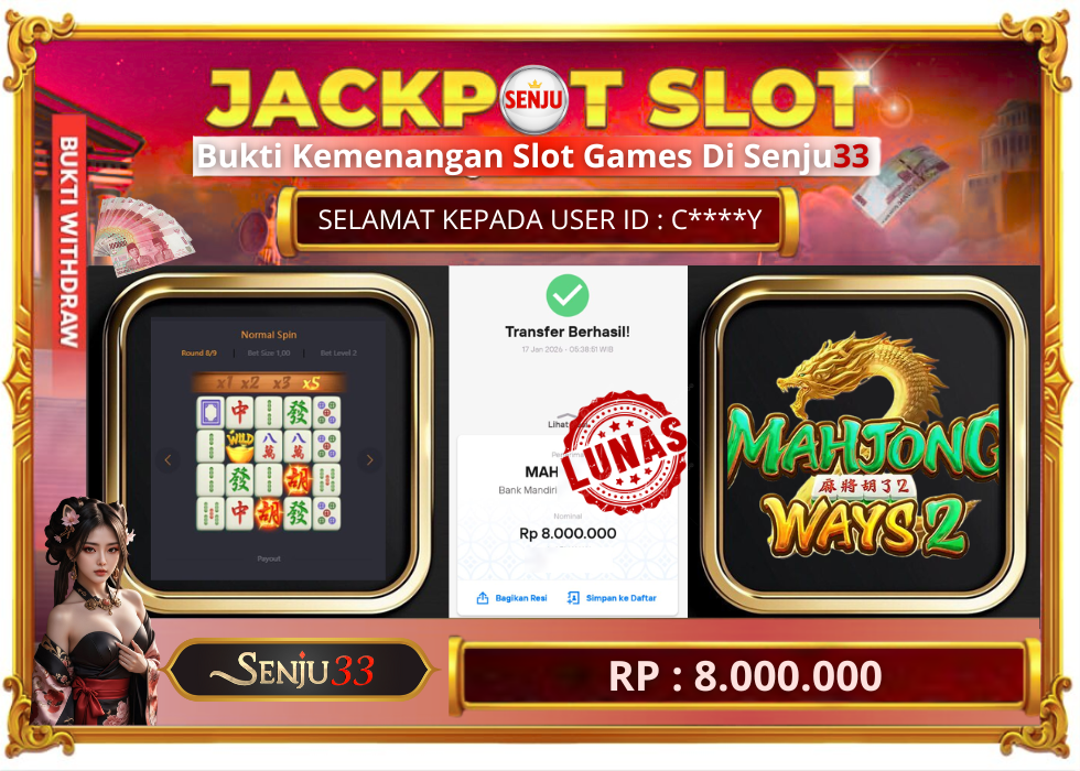 🎰 SENJU33 JACKPOT SLOT Rp. 8.000.000 LUNAS 🎉