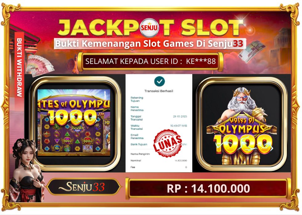 🎰 SENJU33 JACKPOT SLOT Rp. 14.100.000 LUNAS 🎉