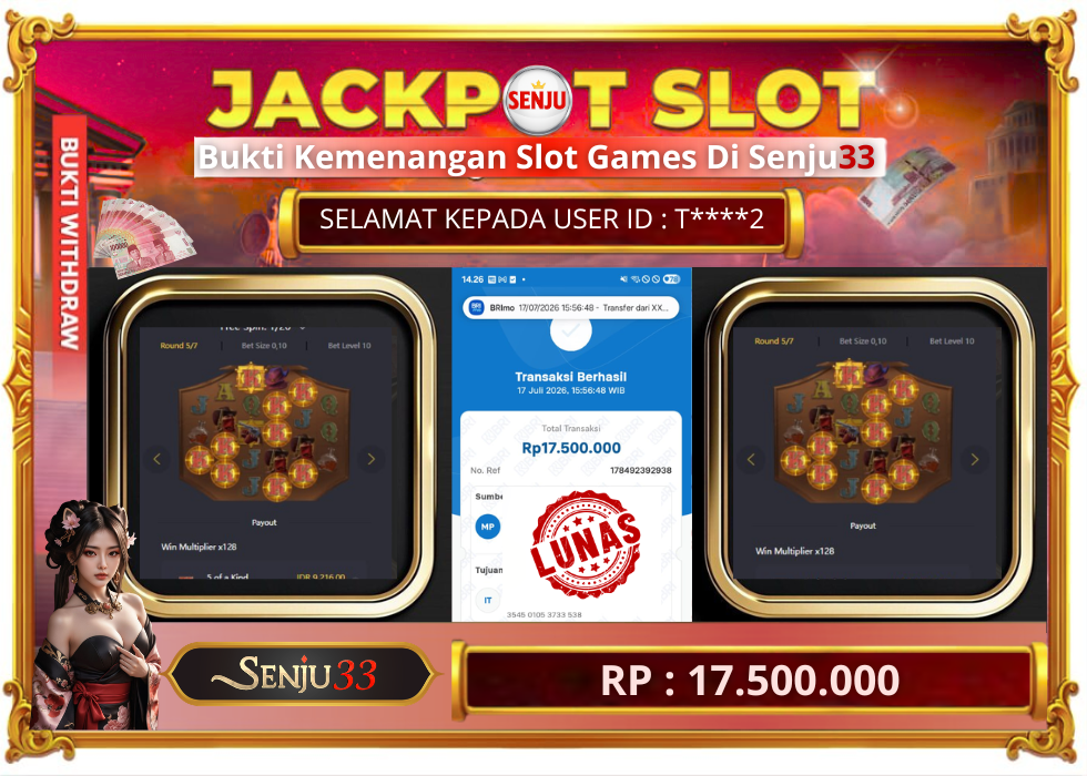 🎰 SENJU33 JACKPOT SLOT Rp. 17.500.000 LUNAS 🎉