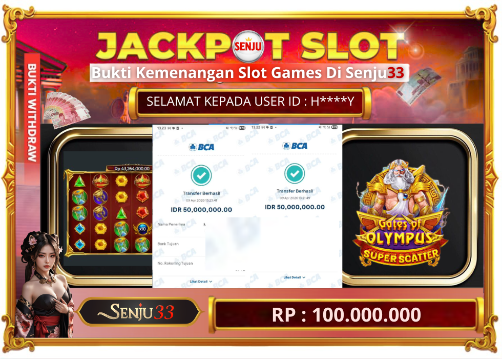 🎰 SENJU33 JACKPOT SLOT Rp. 100.000.000 LUNAS 🎉