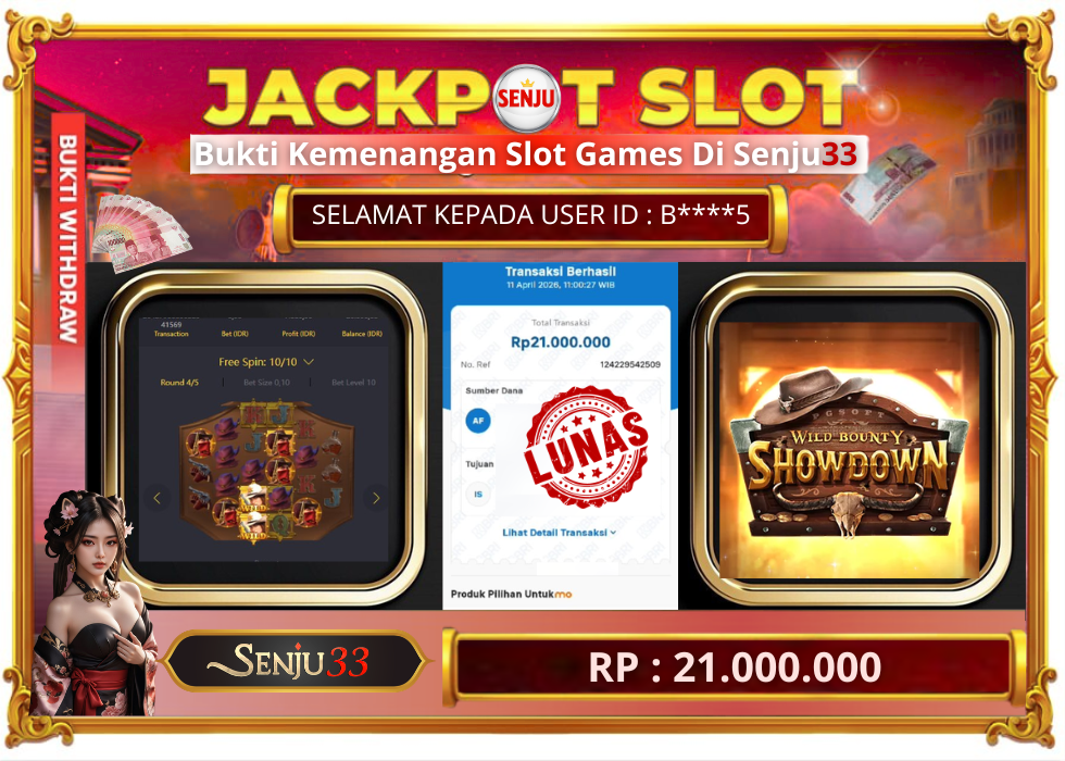 🎰 SENJU33 JACKPOT SLOT Rp. 21.000.000 LUNAS 🎉