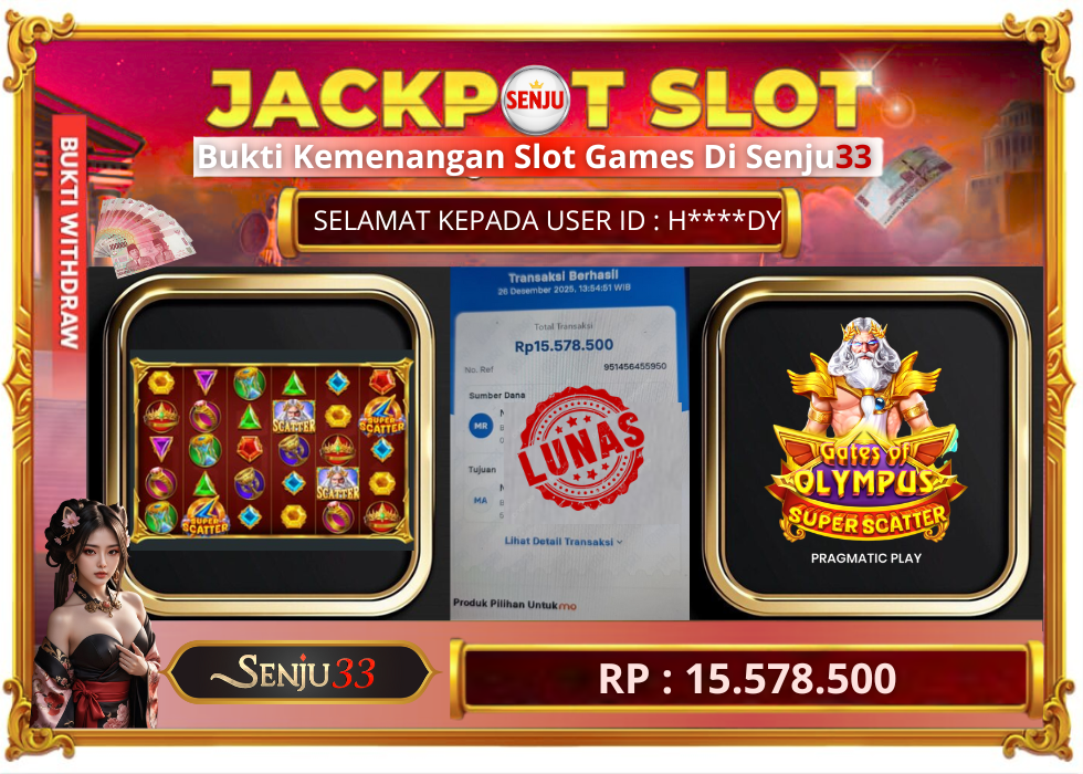 🎰 SENJU33 JACKPOT SLOT Rp. 15.578.500 LUNAS 🎉