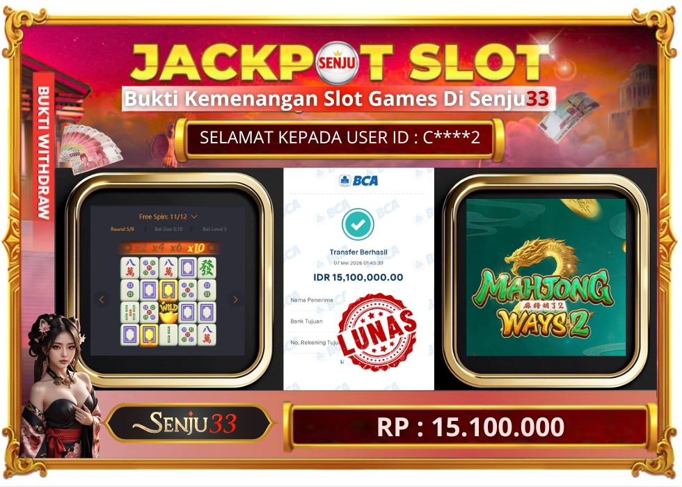 🎰 SENJU33 JACKPOT SLOT Rp. 15.100.000 LUNAS 🎉