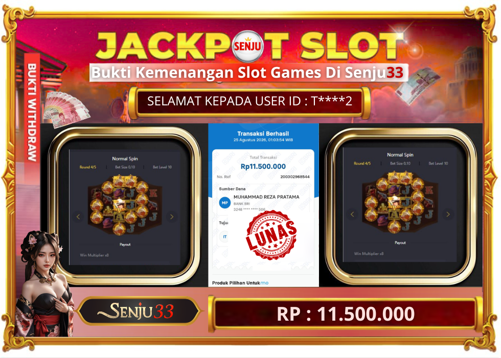 🎰 SENJU33 JACKPOT SLOT Rp. 11.500.000 LUNAS 🎉