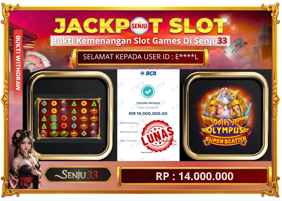 🎰 SENJU33 JACKPOT SLOT Rp. 14.000.000 LUNAS 🎉