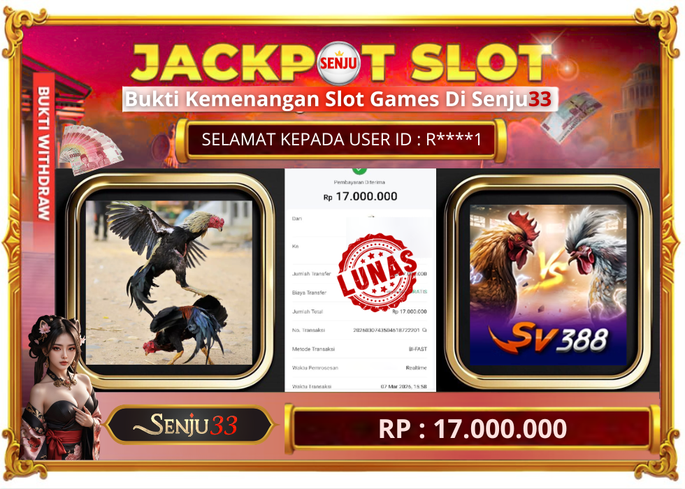 🎰 SENJU33 JACKPOT SLOT Rp. 17.000.000 LUNAS 🎉