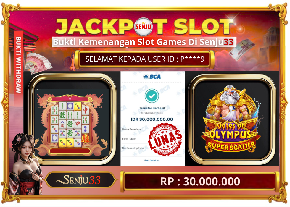 🎰 SENJU33 JACKPOT SLOT Rp. 30.000.000 LUNAS 🎉